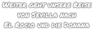 Weiter geht unsere Reise  von Sevilla nach  El Rocio und die Donana